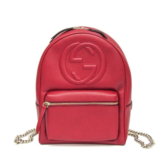GUCCI Authentic Red Leather Backpack main image 10
